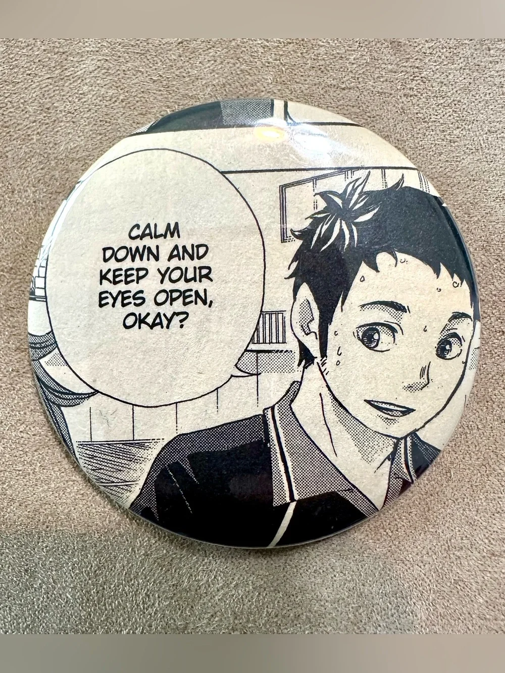 Haikyuu Karasuno Manga Panel Button Pins Pair Hinata Kageyama